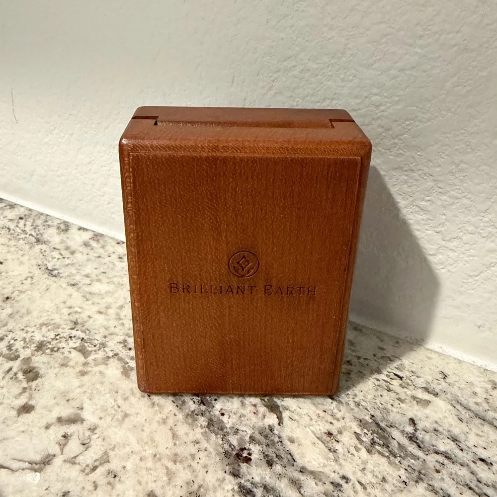 Brilliant Earth 18k White Gold Diamond Halo Pendant Necklace (2/5 Carat Diamond) - Picture 4 of 6